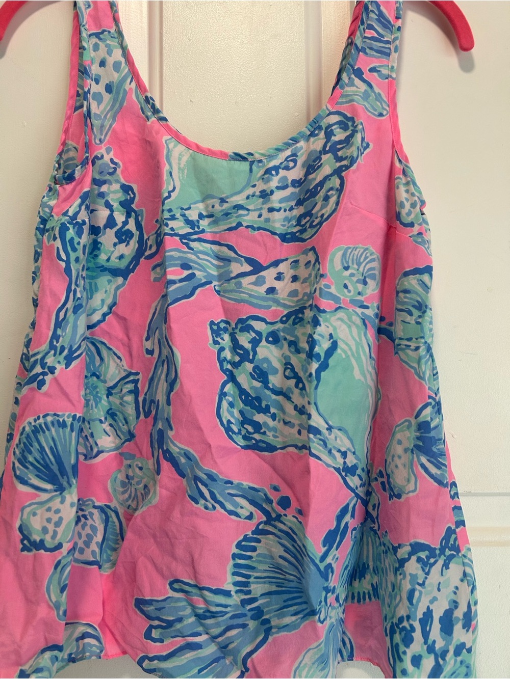 Lilly Pulitzer Pink and Blue Shell-Print Tank